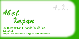 abel kajan business card